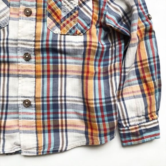Genuine kids corduroy/plaid mix button shirt EUC 5 - Picture 3 of 5